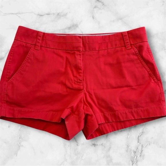 J. Crew chino cotton Women's Red Shorts sz 4 008 - Picture 1 of 2